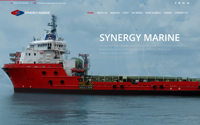 Corporate look website for one of the top vessel company in Malaysia